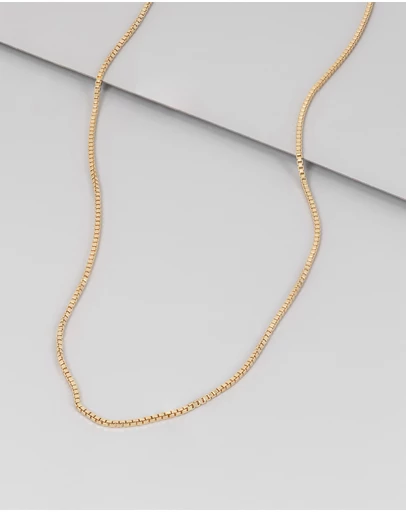 Wanderlust + Co - 14K Gold Vermeil Box Chain Necklace