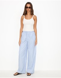 Dazie - Nina Stripe Double Waist Band Pants