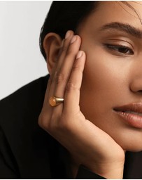 PDPAOLA - Yellow Aventurine Moon Ring