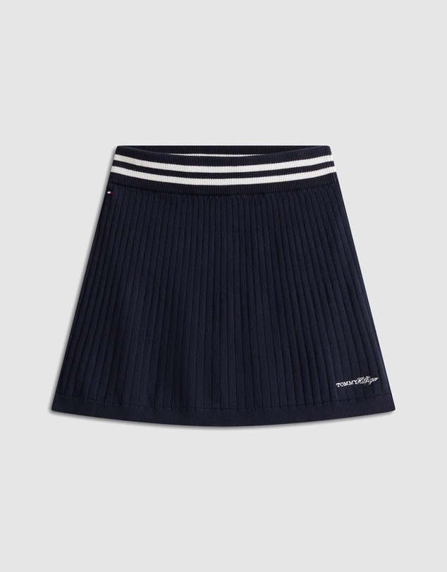 Tommy Hilfiger - Girls Logo Embroidery Rib-Knit Skirt - Teens