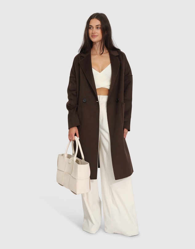 Belle & Bloom - Publisher Double-Breasted Wool Blend Coat