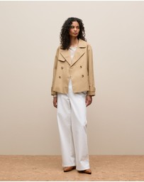 Trenery - Ottoman Marle Long Sleeve T-shirt in Oatmeal