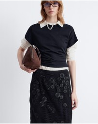 & Other Stories - Floral-Appliqué Mesh Midi Skirt