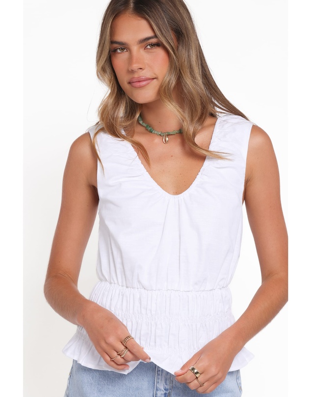 Petal & Pup - Lucilla Shirred Waist Top - White