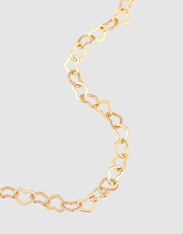 Elli Jewelry - Heart Link Body Chain in Gold-Plated 925 Silver