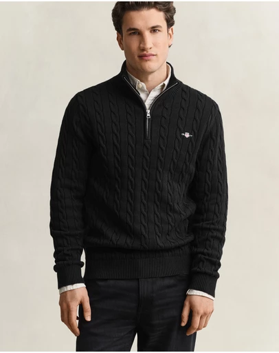 Gant - Cotton Cable Half-Zip Knit