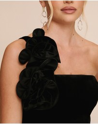Six Stories - Coursage A-line Velvet Mini Dress