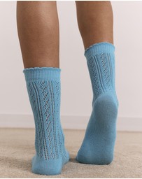 Damson Madder - Calf Length 2 Pack Pointelle Socks