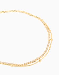 Lovisa - Gold Plated Cubic Zirconia Layered Toggle Bracelet