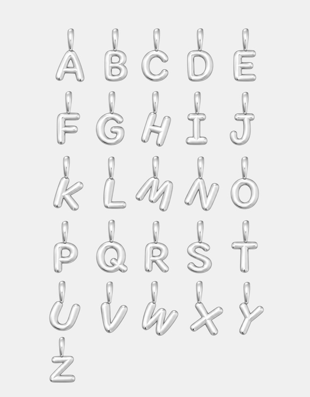 Luna Rae - Sterling Silver - Paperclip Bubble Letter A Necklace