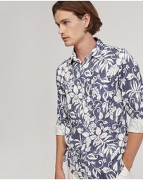 Oxford - Holloway Linen Blend Printed Shirt