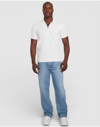GUESS - Eco Percy Textured Zip Polo Shirt