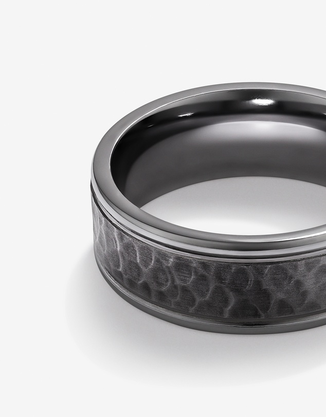 Michael Hill - 8mm Hammered Wedding Band In Tantalum