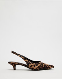 Atmos&Here - Vivienne Leopard Print Sling Back Kitten Heels