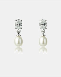 Georgini - GEORGINI OCEANS WHITSUNDAYS FRESHWATER PEARL EARRINGS SILVER