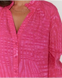 ALEXANDRA - Meeka Blouse Hot Pink Brush Stoke