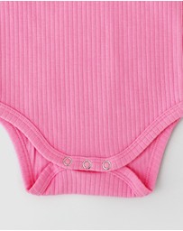 WITH LOVE FOR KIDS - Shimmy Wide Ribbed Long Sleeve Onesie - Babies