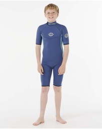 Rip Curl - Boys Dawn Patrol Short Sleeve 2mm Back Zip Spring Suit Wetsuit