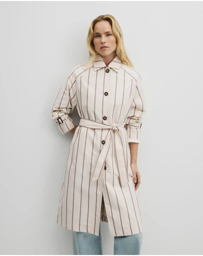 Country Road - Longline Stripe Coat