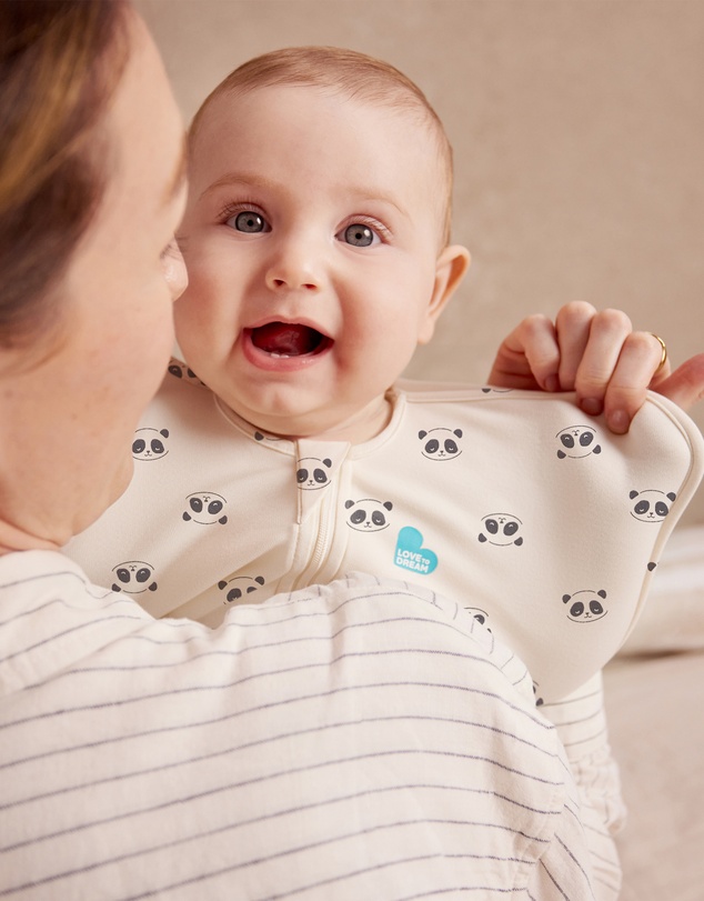 Love to Dream - Swaddle Up™ 1.0 TOG Stretch Cotton Sleepy Panda Cream