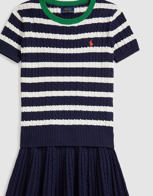 Polo Ralph Lauren - Striped Cotton Sweater & Skirt Set - Teens