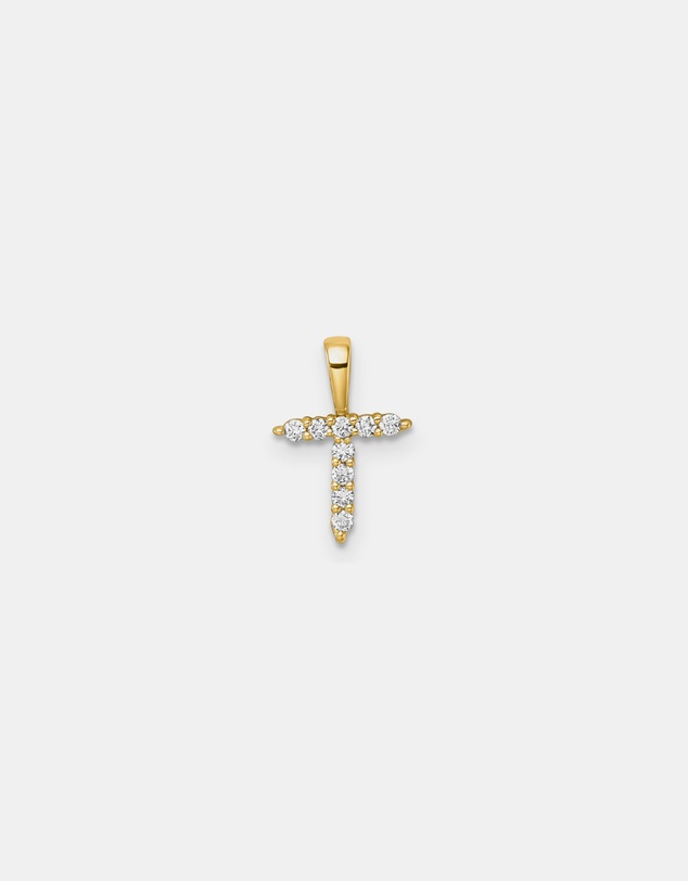 Zoe Olivia - 9K Gold Lab Grown Diamond Initial T Pendant