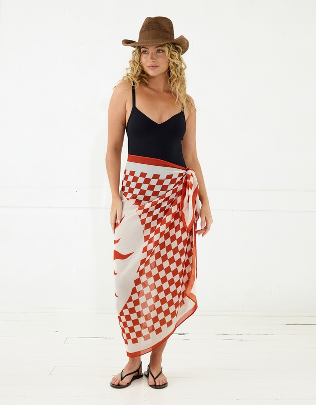 Morgan & Taylor - Athena Beach Sarong in Rust Orange