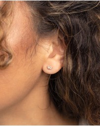 Lovisa - Gold Plated Sterling Silver Cubic Zirconia Leaf Stud Earrings
