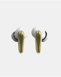 Friendie - AIR Focus ANC Pearl White and Gold Noise Cancelling Earbuds (True Wireless In Ear Headphones)
