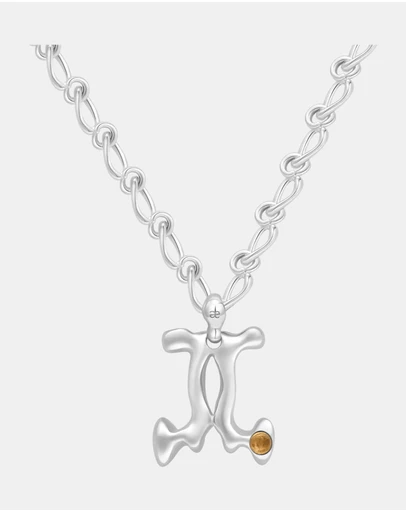 Graedance - Gemini Citrine Pendant on Eclipse Necklace