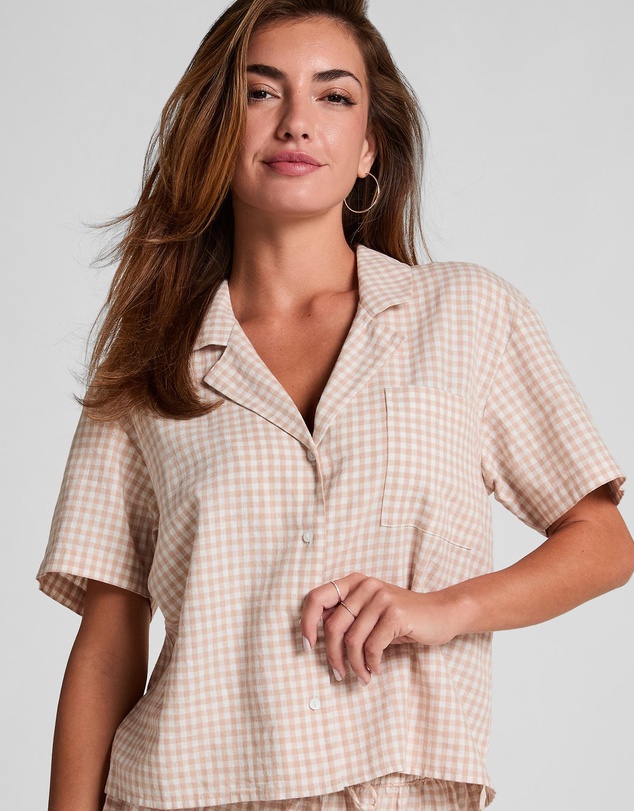 Hunkemoller - Short Sleeve Linen Sleep Shirt