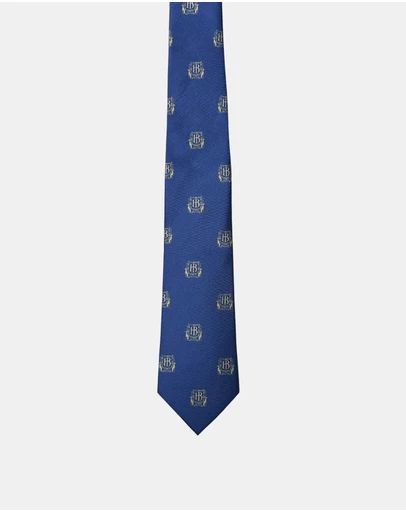 Henry Bucks - HENRY BUCKS Crest Print Tie NAVY