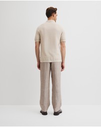 Country Road - Australian Cotton Blend Silk Tipped Knit Polo