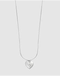 Wanderlust + Co - Heart Silver Locket Necklace