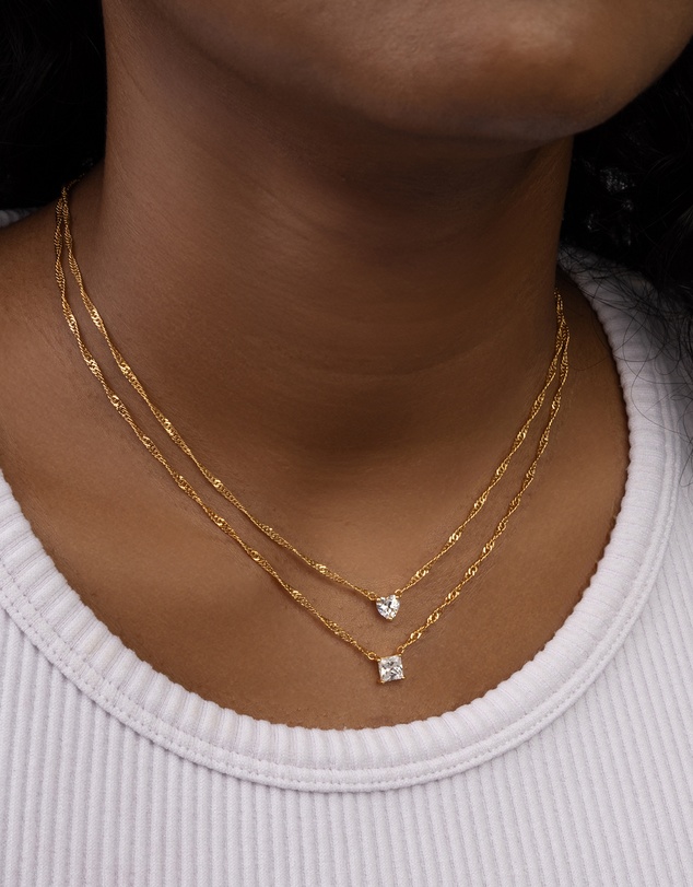 Wanderlust + Co - Heart Gold Necklace