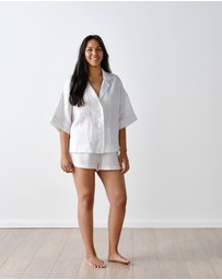 Linen House - Nimes Pure Linen Wide-Sleeved Shirt