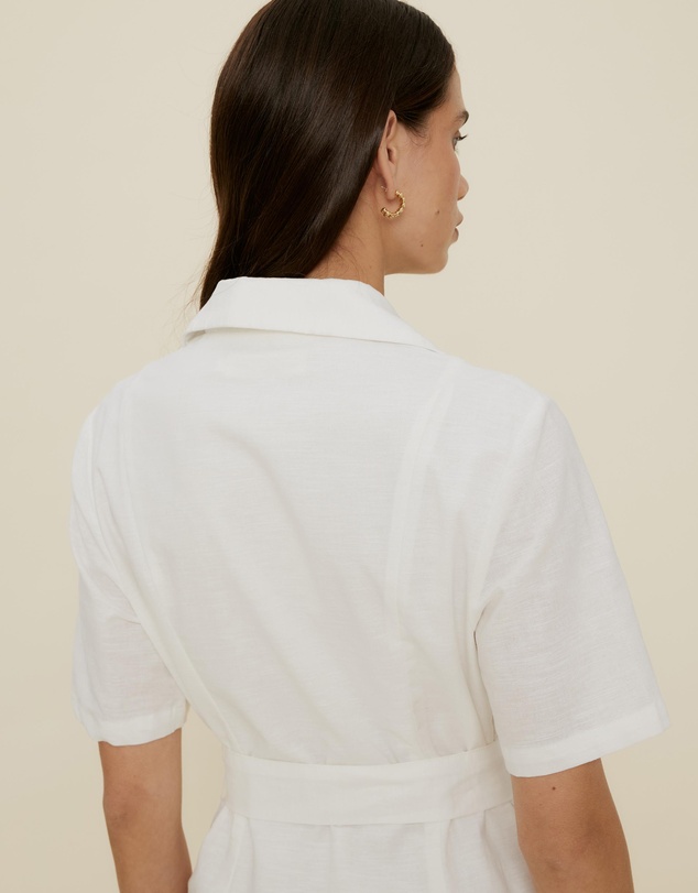The Fated - Claudia Linen Blend Midi Dress