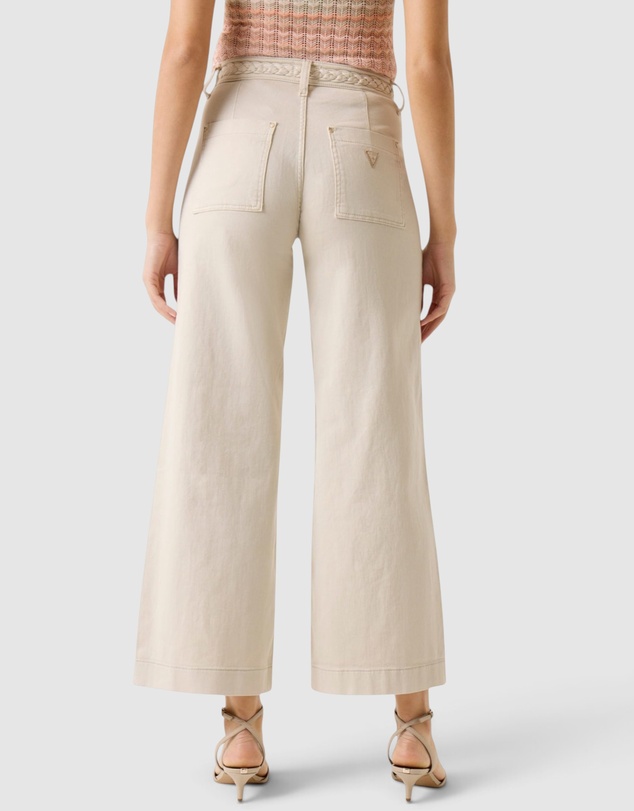 GUESS - High-Rise Zoya Wide Crop Leg Braided Pants