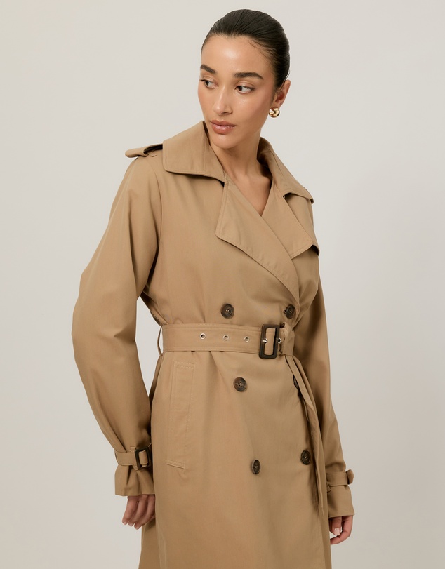 Tussah - Ada Double Breasted Belted Trench Coat