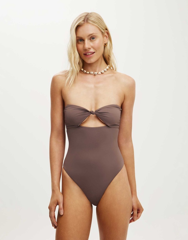 Cotton On Body - Strapless Knot Front One Piece Brazilian