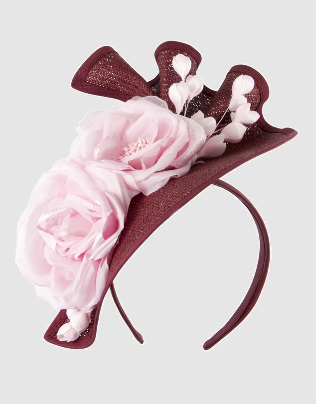Fillies Collection - Bespoke Sculpted Natural Fuchsia Racing Fascinator
