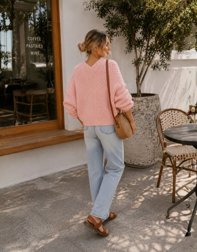 Esther & Co - Dorine Cardigan - Soft Pink