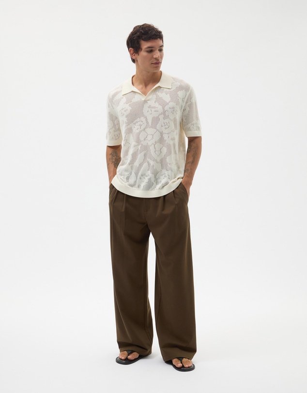 AERE - Floral Knit Polo