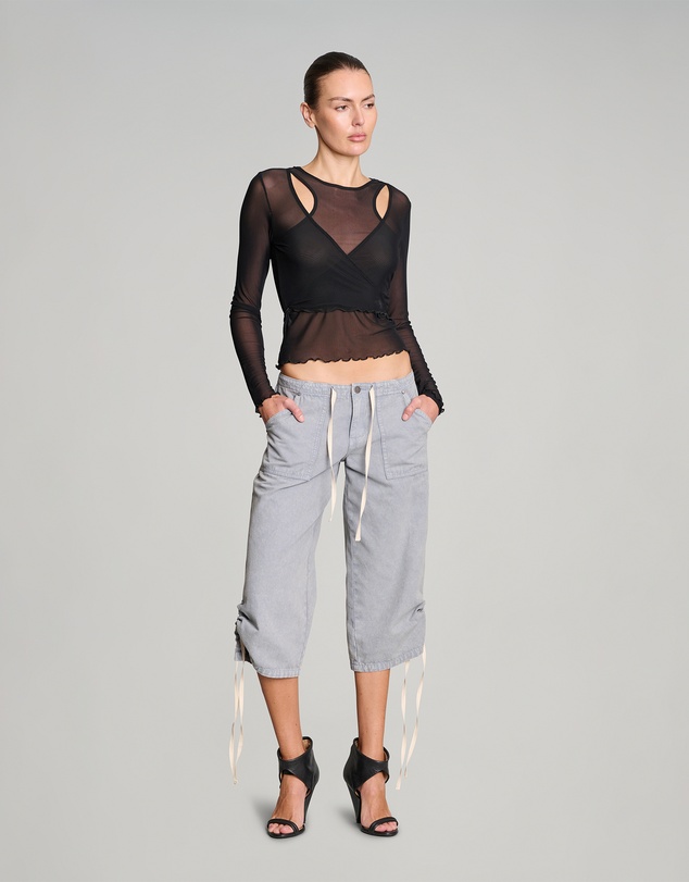 Love and Nostalgia - Wrap It Up Mesh Top - Black