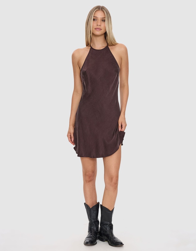 Thrills - Celeste Bias Halter Mini Dress