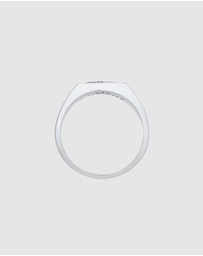 Kuzzoi - ICONIC EXCLUSIVE - Ring Signet Black Enamel Star Massive in 925 Sterling Silver