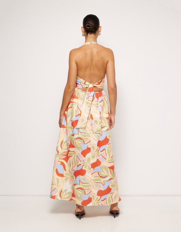 AERE - Brooke Linen Halter Midi Dress