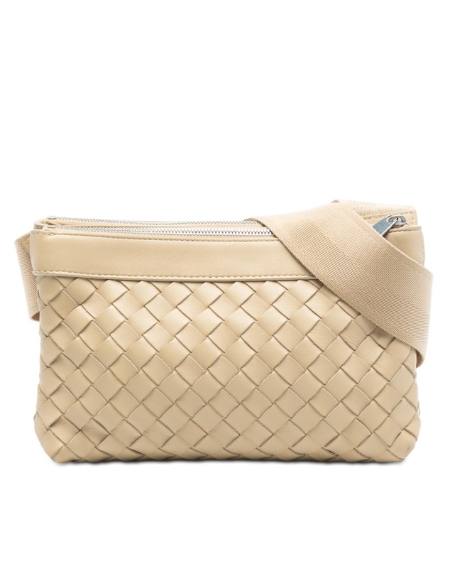 Pre-Loved by Azura Reborn - Pre-Loved Nappa Intrecciato Double Zip Crossbody
