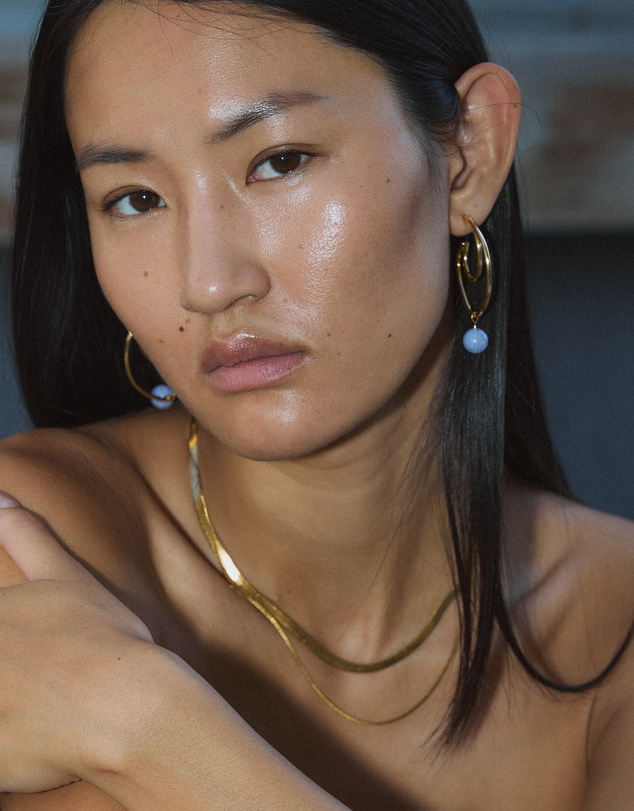 Sonne Jewellery - Bella Blue Lace Agate Earrings