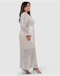 Pink Dusk by Curve Project - All I Want Sequin Maxi Dress